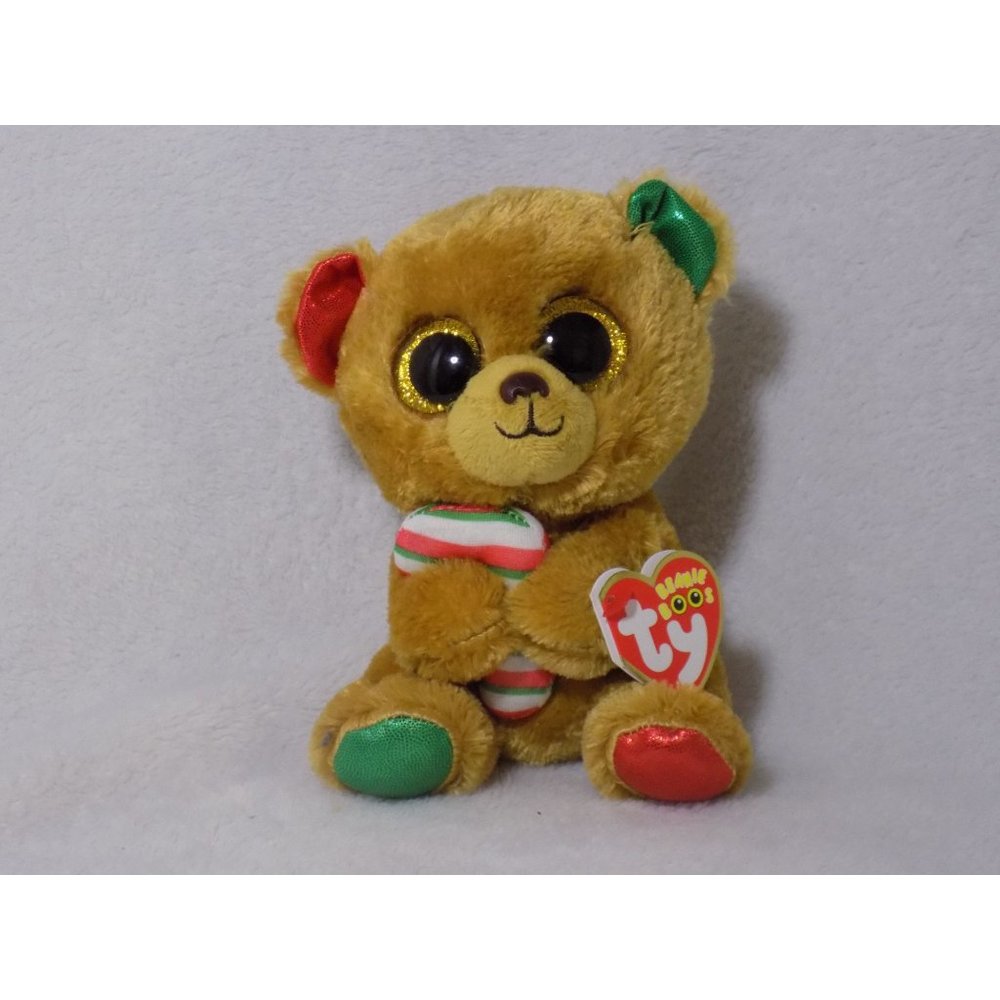 Ty Beanie Boos-BELLA CHRISTMAS BEAR 6" Glitter Eyes Stuffed Animal Plush